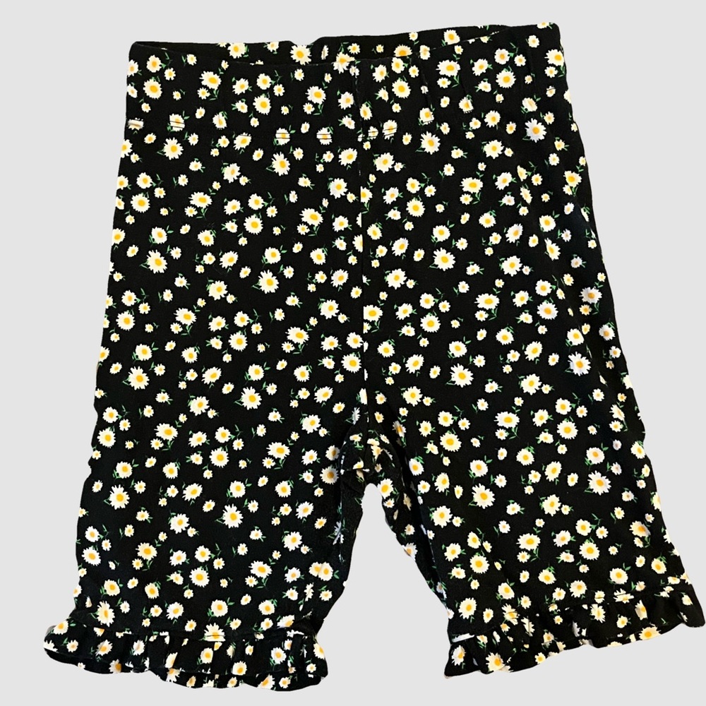 Forever 21 floral biker shorts with ruffle